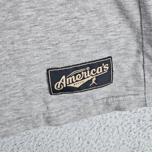 Baseballism Red White Blue Americana Tee Shirt Mens L Gray 3/4 Sleeve Pullover - Picture 4 of 8